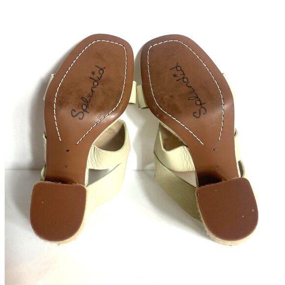 Splendid Matty Ivory Leather Mule Sandals Rope Heel Size 8 - Picture 9 of 11